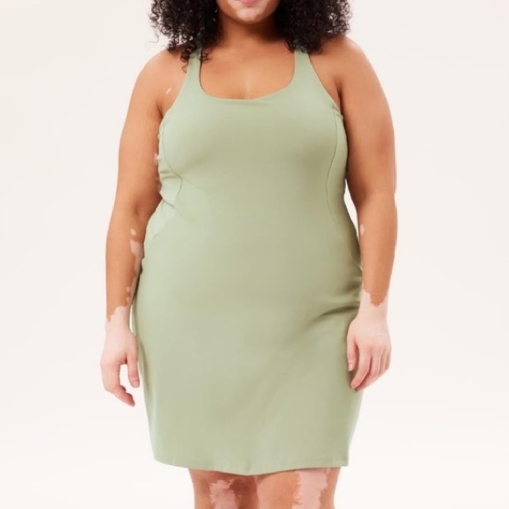 Paloma Racerback Dress | girlfriend collective | Matcha Green